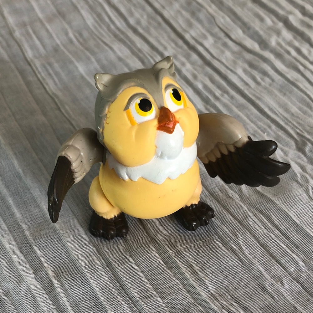DISNEY Bambi lot of 4 plastic action toys Bambi Flower Thumper Owl & story book - Picture 3 of 13
